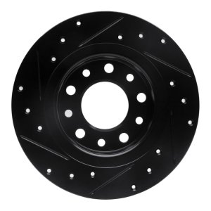 Dodge Dart Brake Rotor (1) - Rear Right - R1 Concepts - Drilled & Slotted - Black - `13-`16